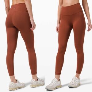 Lululemon Wunder Train High Rise Tight Dark Terracotta Leggings 14 NWT